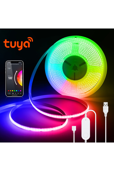 Choice 2M Kit RGB RGB COB LED Strip Light 5V USB FOB Tape Smart Tuya WiFi App...