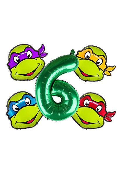 Miniso 1 pack Green number 6 Teenage Mutant Ninja Tmnt Balloon Turtles Balloons Kids Birthday Party Baby Sh