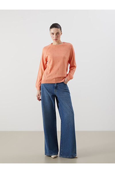 LC Waikiki |   Crew Neck Floral Women's Knitwear Sweater