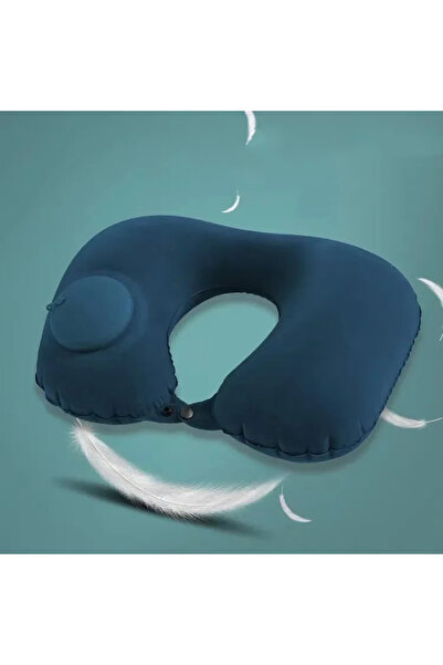 Choice وسادة سفر قابلة للنفخ على شكل حرف U من ديرك بلو - وسادة دعم هوائية محم...