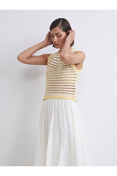 LC Waikiki سترة تريكو نسائية بياقة روبا مخرمة من UZG STORE للنساء الأنيقات