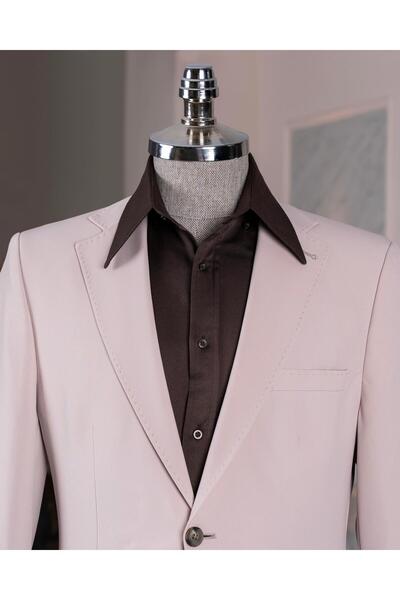 TerziAdemAltun Italian Style Slim Fit Jacket Pantalon Suit Beige T13936