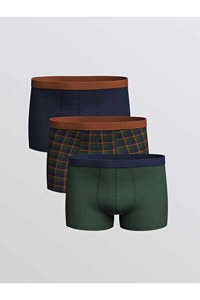 LC Waikiki Λαμπερές επιλογές από το Shining Store | Standard Mold Βαμβακερά εύκαμπτα ανδρικά μποξεράκια σετ 3 τεμαχίων