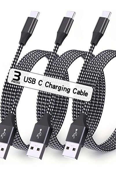 Choice كابل USB A إلى USB C أسود بطول 1 متر و 3 قطع للشحن السريع كابل شحن من ...