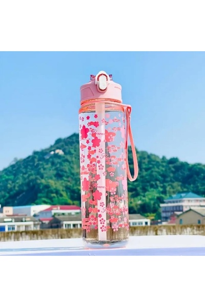 Choice 750-800 مل وردي 800 مل كوب فضائي مطبوع جديد ومبتكر مع حزام محمول وغطاء...