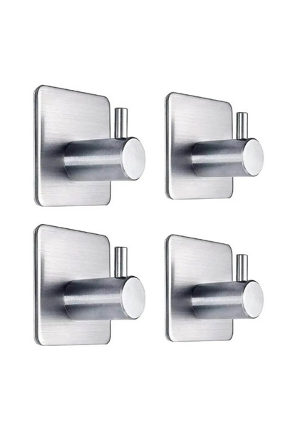 Choice Silver4pcs 2/4 قطع ملصق لاصق قوي للجدار معلق لرف المعاطف وشماعات الملابس وخطاف رداء الحمام