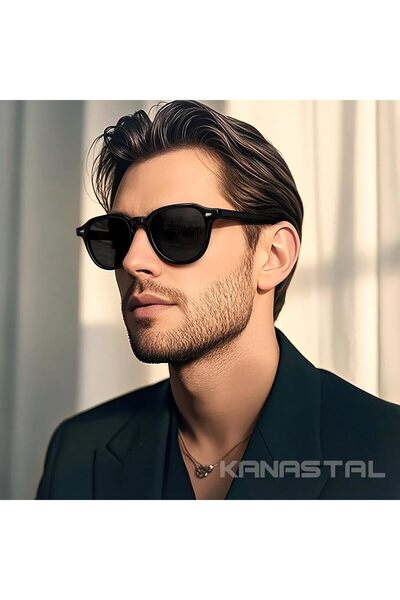 Generic KANASTAL Acetate Sunglasses for Men Women, Vintage Round Polarized Sunglasses UV400 Protection