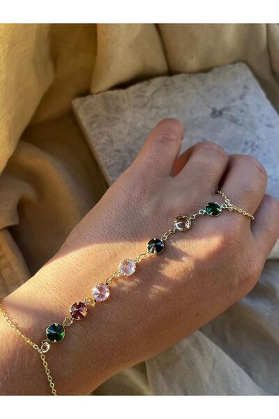 nunu takı شاحميران مستديرة مع أحجار ملونة