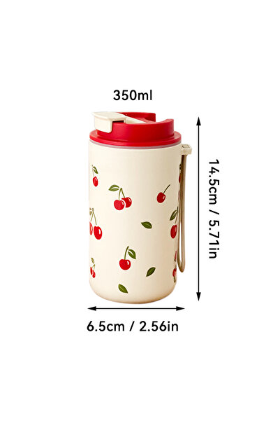 WORTHBUY 301-400 مل كوب قهوة بلاستيكي محمول للسفر من النوع B مع حبل نايلون مقاوم للتسرب للطلاب