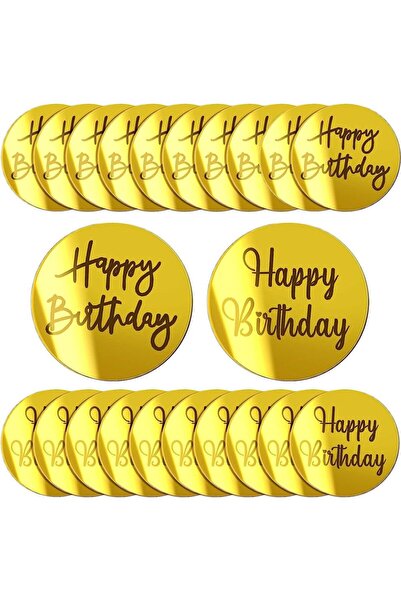 Choice L ذهبي 20 قطعة أكريليك كيك ديسك كب كيك توبرز مرآة أكريليك كيك توبرز دا...