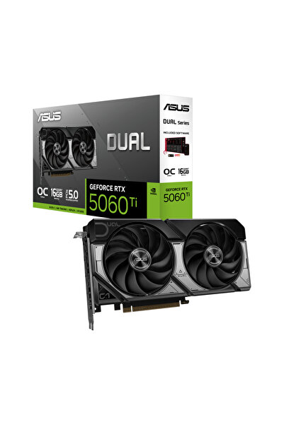 ASUS DUAL-RTX5060TI-O16G, 16GB, 128BİT, GDDR7, 1XHDMI, 3XDP GAMING EKRAN KARTI