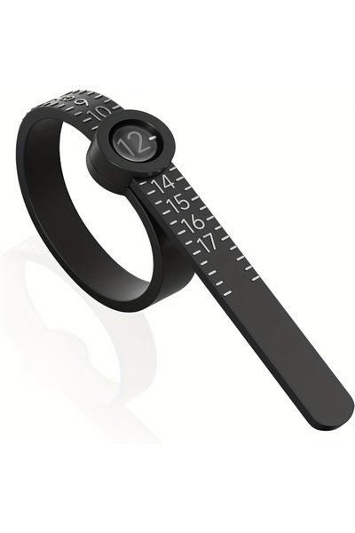 Choice أسود 1-17 Ring Dimender أداة قياس أمريكية مزودة بعدسة مكبرة شريط قياس حلقي حلقي ناعم