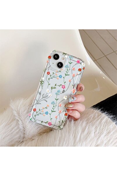 Choice للآيفون 13 (6.1 بوصة) غطاء هاتف أبيض مزين بالزهور لآيفون 16 برو غطاء آ...