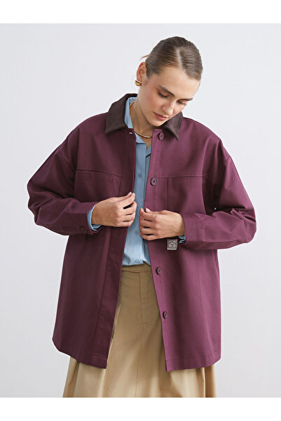 LC Waikiki Sparkling Choices from Shining Store |   Shirt Collar Oversized Women's Jacket