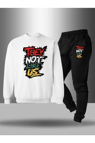 CROPSEL Children's Printed Crew Neck Sweatshirt and Sweatpants Set 3 Thread Raster for Autumn/Winter