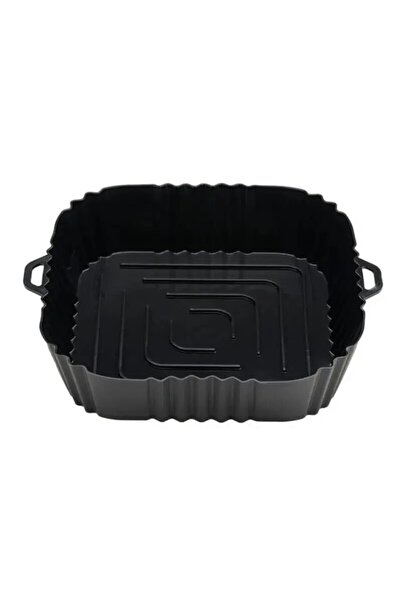 Choice أسود 1 قطعة صينية خبز فرنية من السيليكون الأسود مربعة الشكل بديلة لمقلاة المطبخ Airfryer K