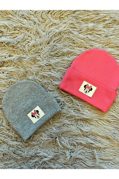 enes baby Pack of 2 Flexible Camisole Berets with Label Details