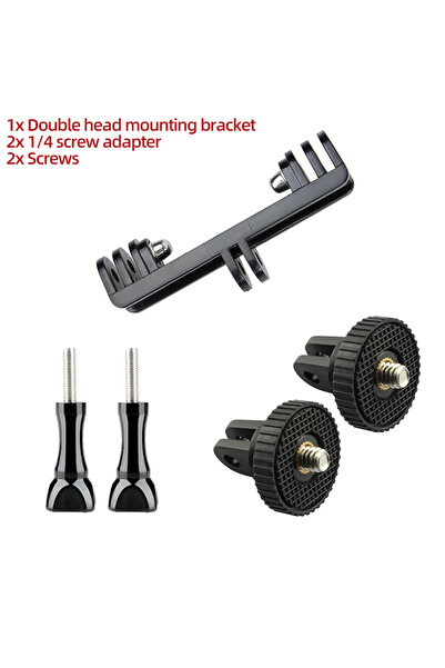 Choice مجموعة حامل مزدوج باللون الأسود مع محول لولبي مقاس 1/4 بوصة لكاميرا Go...