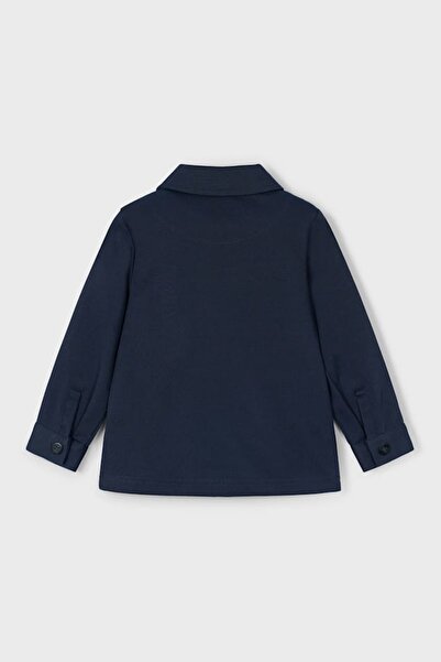 MAYORAL Boy's Zippered Double Pocket Interlock Shirt Jacket - Navy Blue