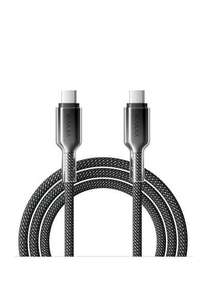 Kuulaa كابل USB C أسود بطول 0.5 متر، كابل USB من النوع C، شاحن سريع بقدرة 60 ...