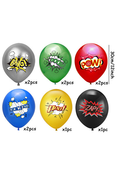 Choice 10 قطع متنوعة من البالونات مقاس 12 بوصة بطابع الأبطال الخارقين على طرا...