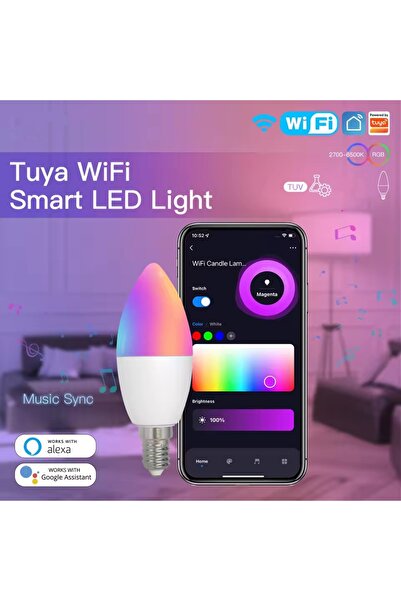 Choice 5W 1 حزمة مصباح LED ذكي WiFi E12 Candel Light 5W 110V قابل للتعتيم RGB...