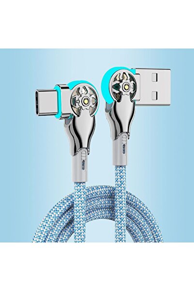 Choice كابل USB من النوع C بطول 2 متر للشحن السريع من النوع C 2M قابل للف 180 درجة مع Micro USB لهواتف Xiaomi Sa