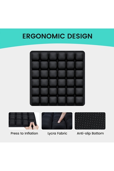 Choice وسائد هوائية سوداء وسادة سفر خفيفة الوزن ومسامية وسادة مقعد سفر عالية الارتداد ومقاومة للضغط