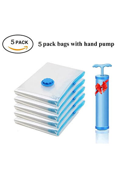 Choice M 50X70CM-1 5pack with pump 5/12/48PCS Vacuum Storage Bags For Clothes,Bedding,Space Saving Bags Sto