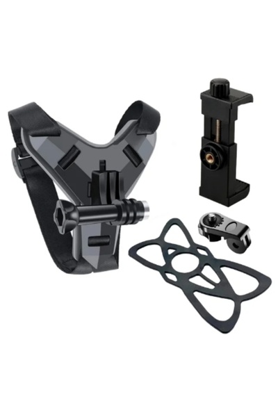 Choice مجموعة C حامل حزام الذقن لخوذة الدراجة النارية مع مشبك هاتف لكاميرا Go...