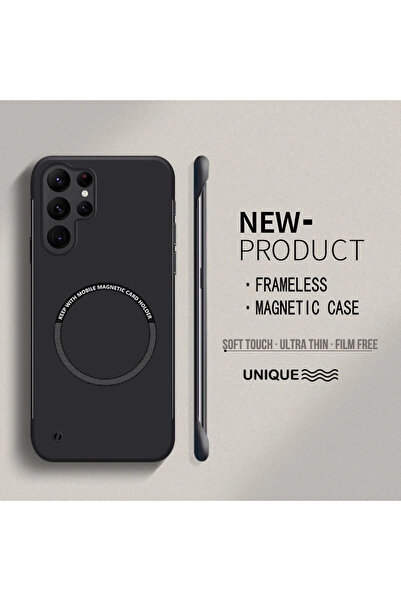 Choice جراب هاتف أسود فائق النحافة من البولي كربونات الصلب المغناطيسي بدون إط...