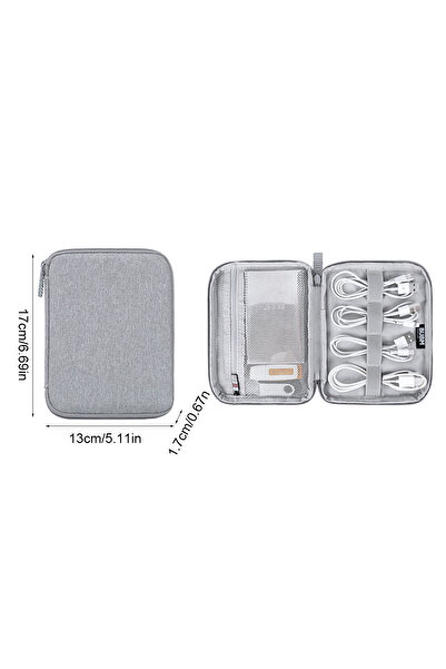 Choice حقيبة تخزين كابل بيانات رمادية صغيرة بنك طاقة قرص U سماعات أذن حجرات م...