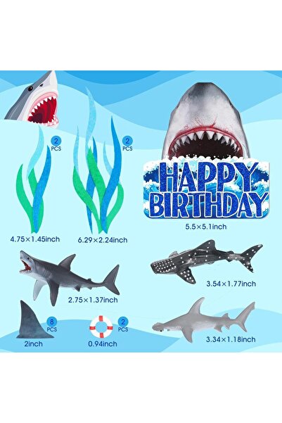 Choice 18pcs 18pcs Shark Cake Topper for Attack Sea Creatures Decor Shark Figurines Decorations Ocean Theme