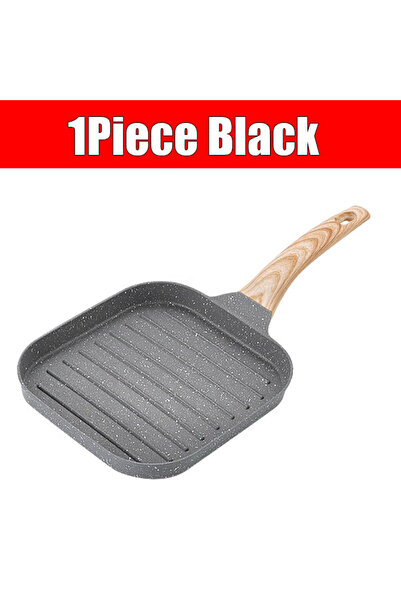 Choice 1 قطعة مقلاة شواء سوداء غير لاصقة لجميع أنواع المواقد 19 سم/7.5 بوصة م...