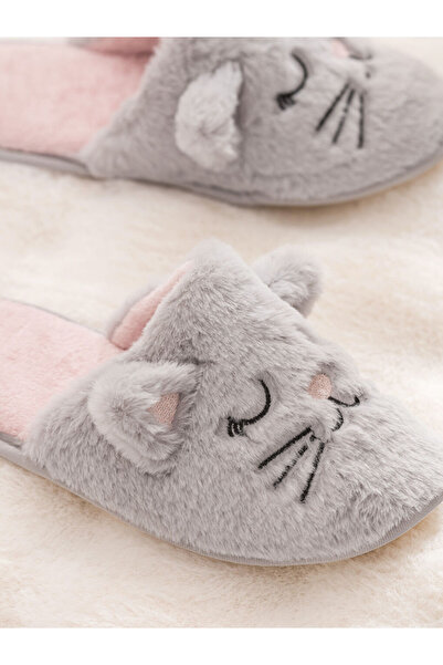 LC Waikiki Sparkling Choices from Shining Store | Embroidered Plush Women's House Slippers