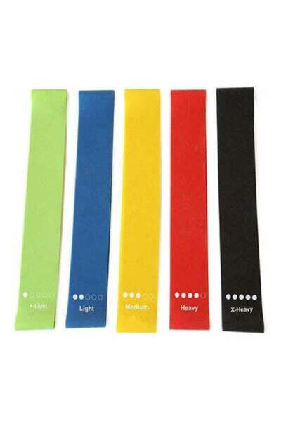 HALAMODO حزام مطاطي لتمارين اليوجا وبناء الجسم بخمسة ألوان، حزام مقاومة للياق...