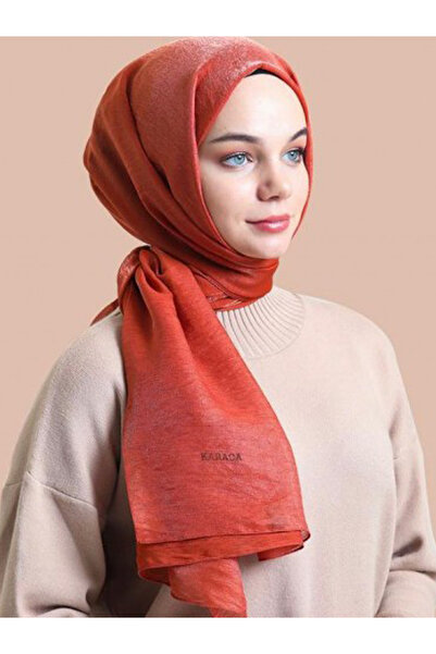 SHAGGY BUTİK KARACA PREMİUM ŞİFON PIRILTI ŞAL TURUNCU