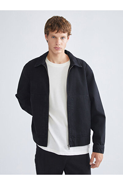 LC Waikiki LCW JeansSiyah Rahat Kalıp Erkek Jean Ceket