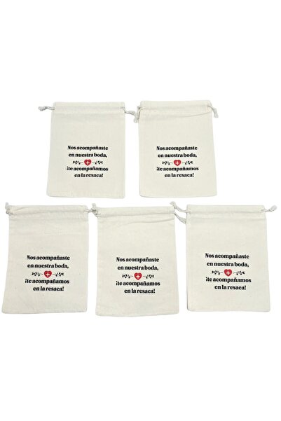 Choice 5 قطع 13X18 سم بيج 5 قطع حقيبة زفاف إسبانية حقيبة هدايا زفاف طرد واحد ...