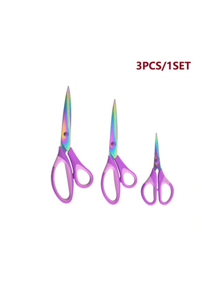 choice2 VIOLET 3PCS مقص مكتب من التيتانيوم الملون مقص يدوي مطلي بالتيتانيوم ا...