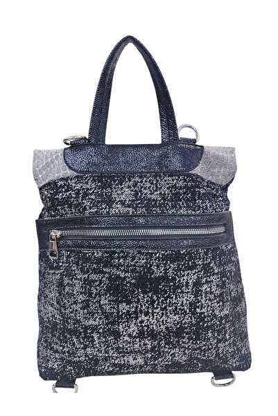 OUEEN ELİZABETH Suni Leather-Bright Fabric Women's Backpack