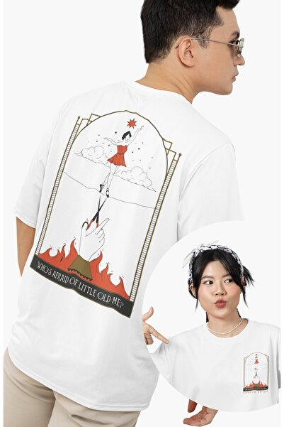 Fuddy Moda تي شيرت مطبوع عليه عبارة "من هو الذي يخاف مني الصغيرة القديمة" من ...