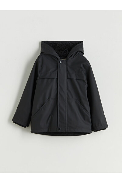 LC Waikiki Black Hooded Boy's Raincoat