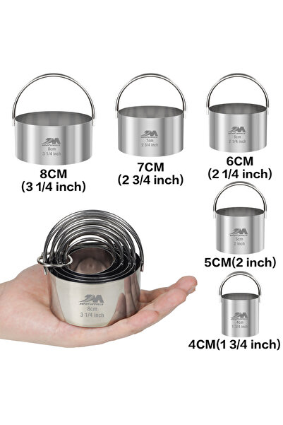 Choice1 5 Pcs Handle Biscuit Cutter Set for baking , Round Cookies Cutter wit...