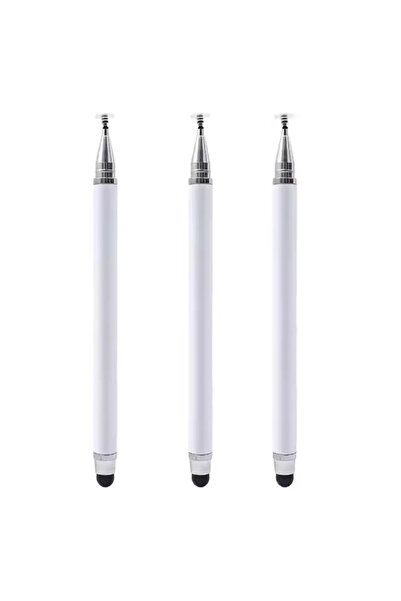 Choice 3 قطع بيضاء 3/1 قطعة جهاز لوحي هاتف محمول عالمي 2 في 1 قلم سباق سعوي ق...