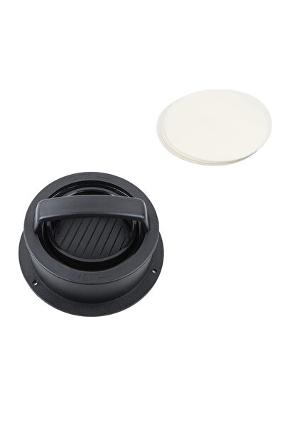 Choice مجموعة قوالب صنع البرجر السوداء غير اللاصقة مع 100 قطعة من شمع البرجر