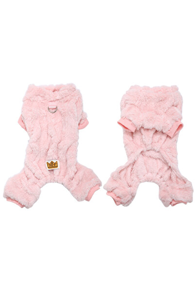 Choice ملابس حيوانات أليفة وردية اللون، بدلة نوم ناعمة ومريحة من الصوف للجراء...