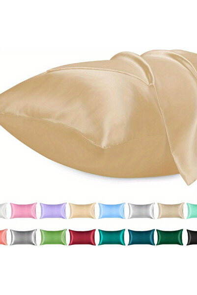 Choice 50x66 سم شامبانيا 1 قطعة وسادة من الساتان للشعر تشبه وسادات الحرير للب...
