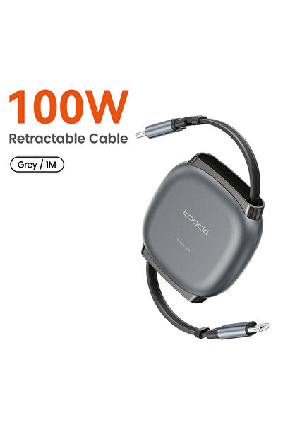 Toocki كابل شحن سريع 100 واط من النوع C قابل للسحب لأجهزة iPhone 16 و 15 Pro ...