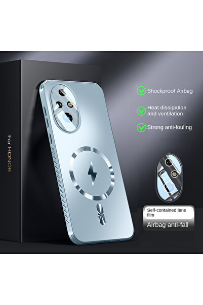 Choice غطاء كامل غير لامع جديد بلون أزرق فاتح لهاتف Honor 200 Pro، مزود بتقني...